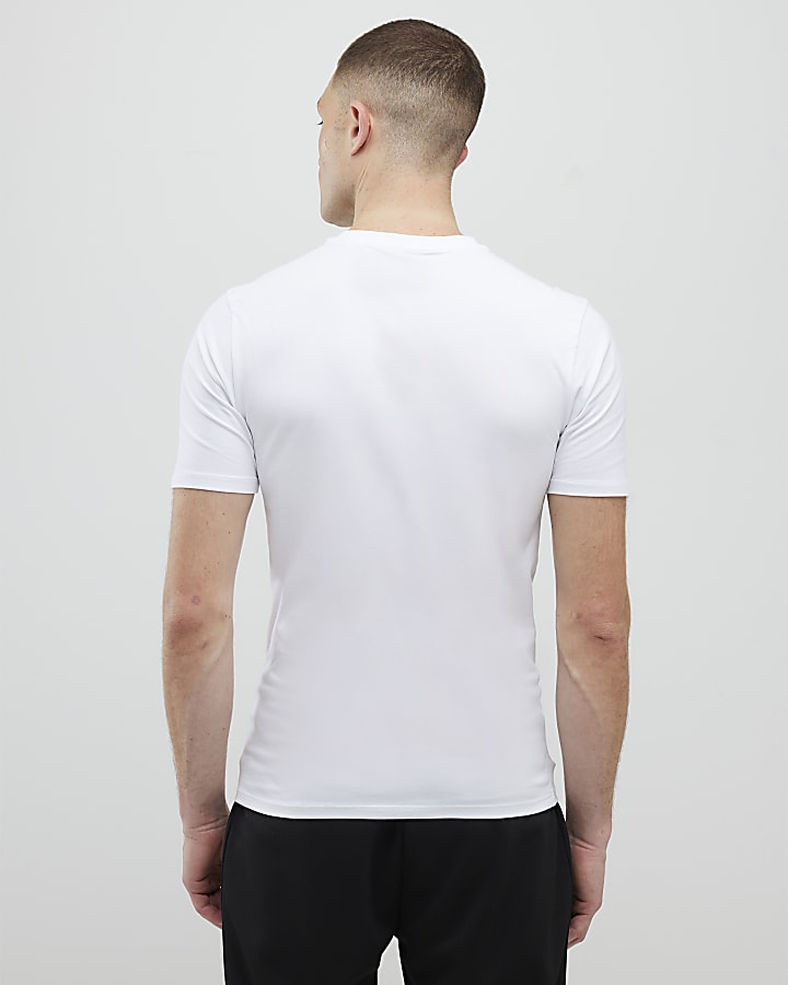 White Muscle Fit Muscle T-Shirt