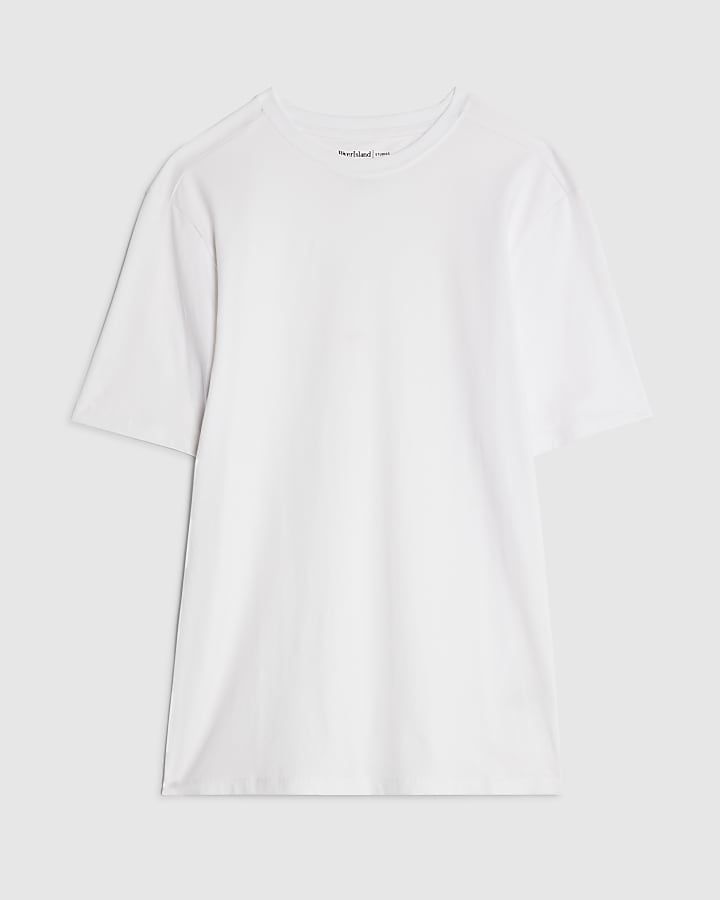 White Muscle Fit Muscle T-Shirt