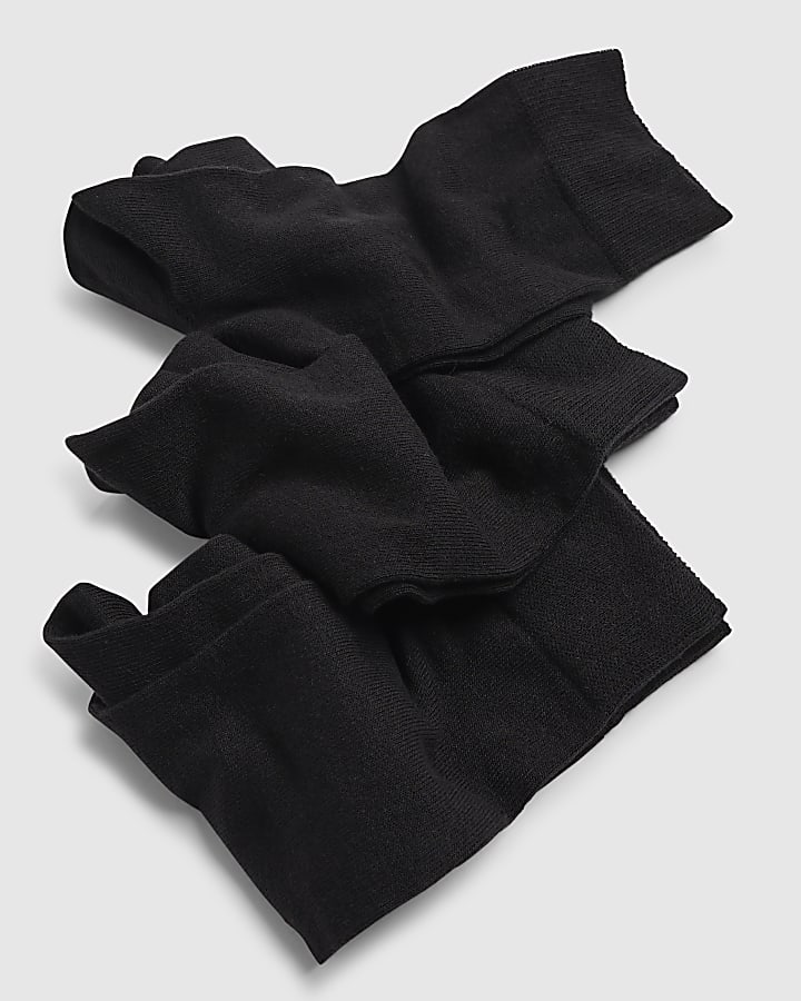 Black Plain Pack Of 7 Socks