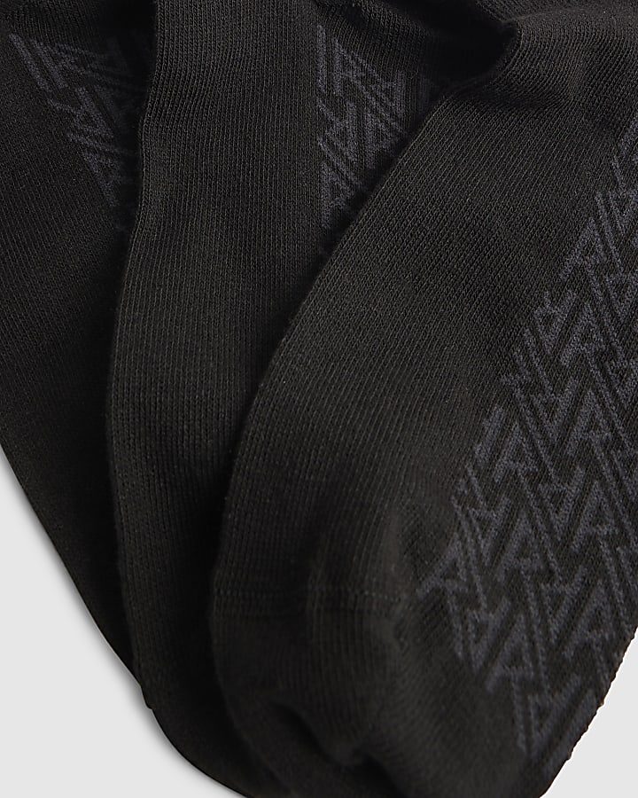 Black RI Monogram Pack Of 7 Socks