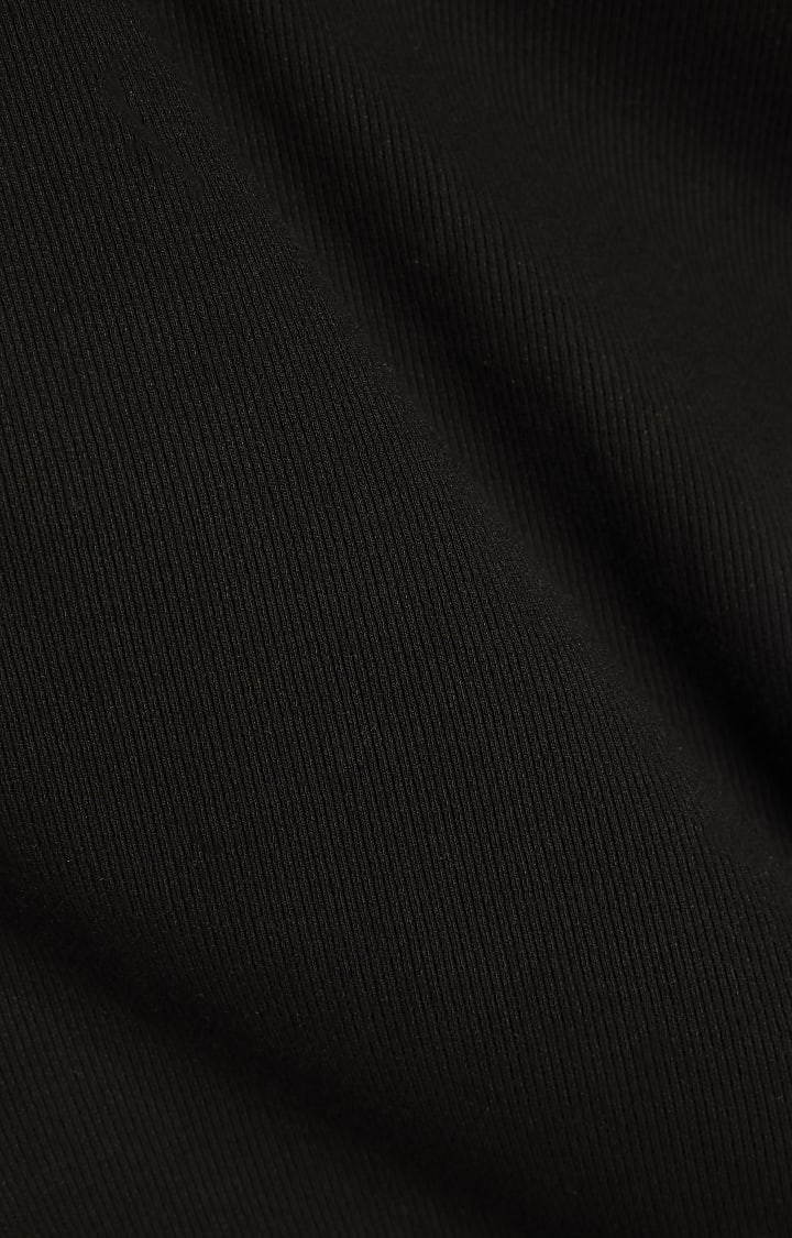 Black Muscle Fit Ribbed Vest