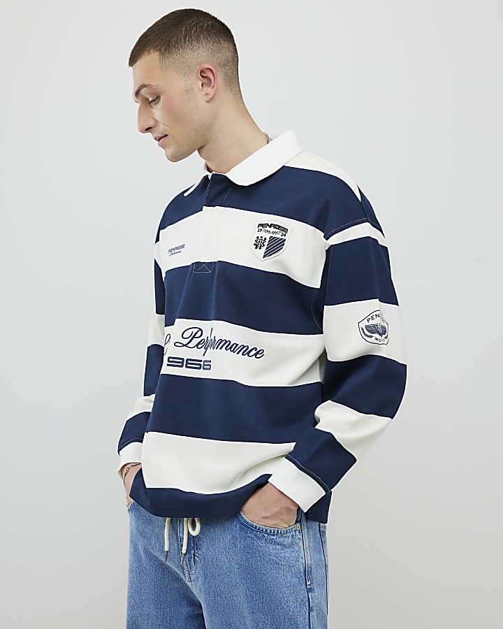 Navy Regular Fit Penrose Striped Shirt