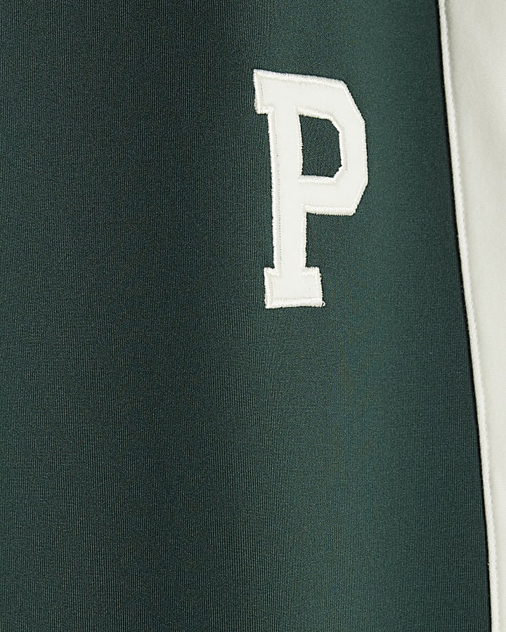 Green Wide Fit Twill Stripe Joggers