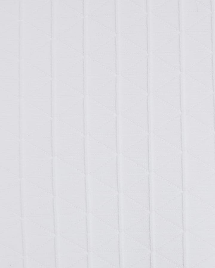 White Muscle Fit Textured Jumper