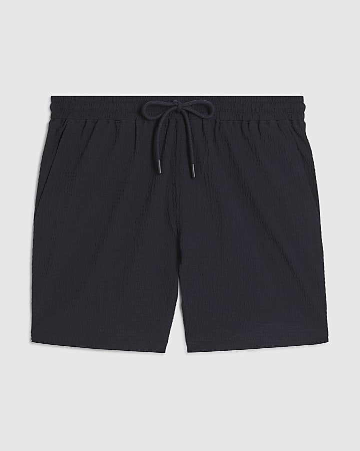 Navy Textured Shorts