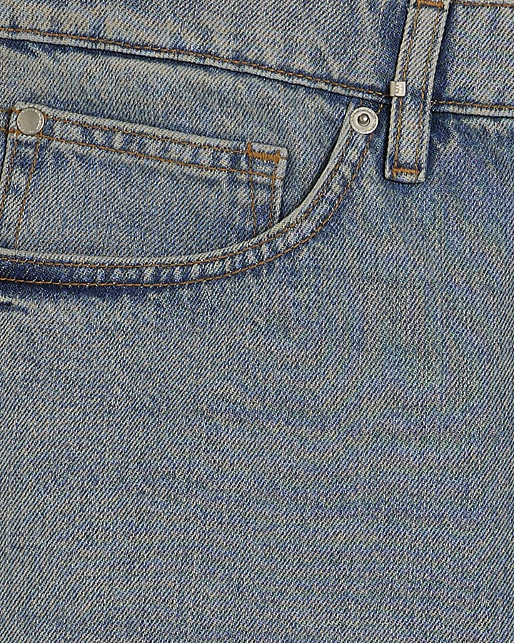 Blue Regular Fit Denim Shorts