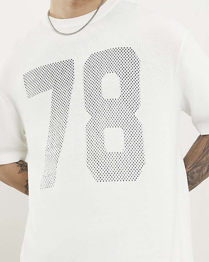 White Textured 78 T-Shirt