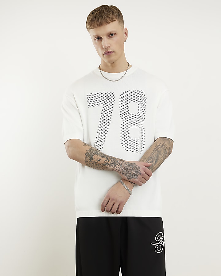White Textured 78 T-Shirt