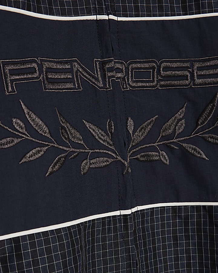Navy Microcheck Penrose Tracksuit Jacket
