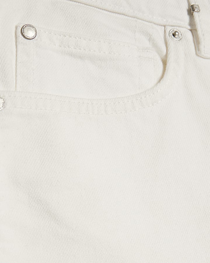 White Slim Fit Shorts