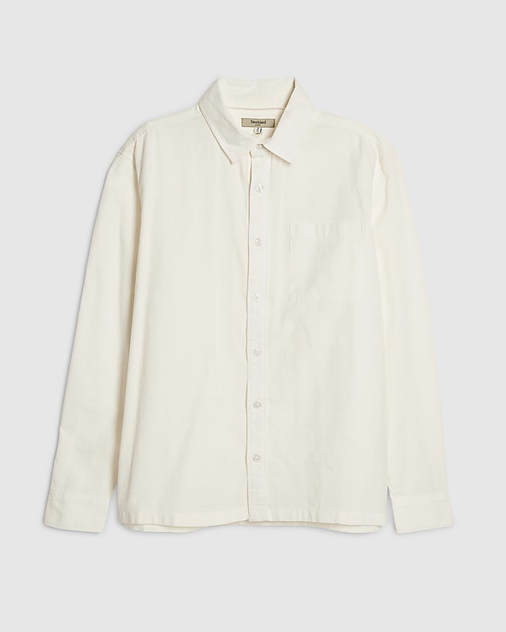 White Textured Cross Hatch Shirt