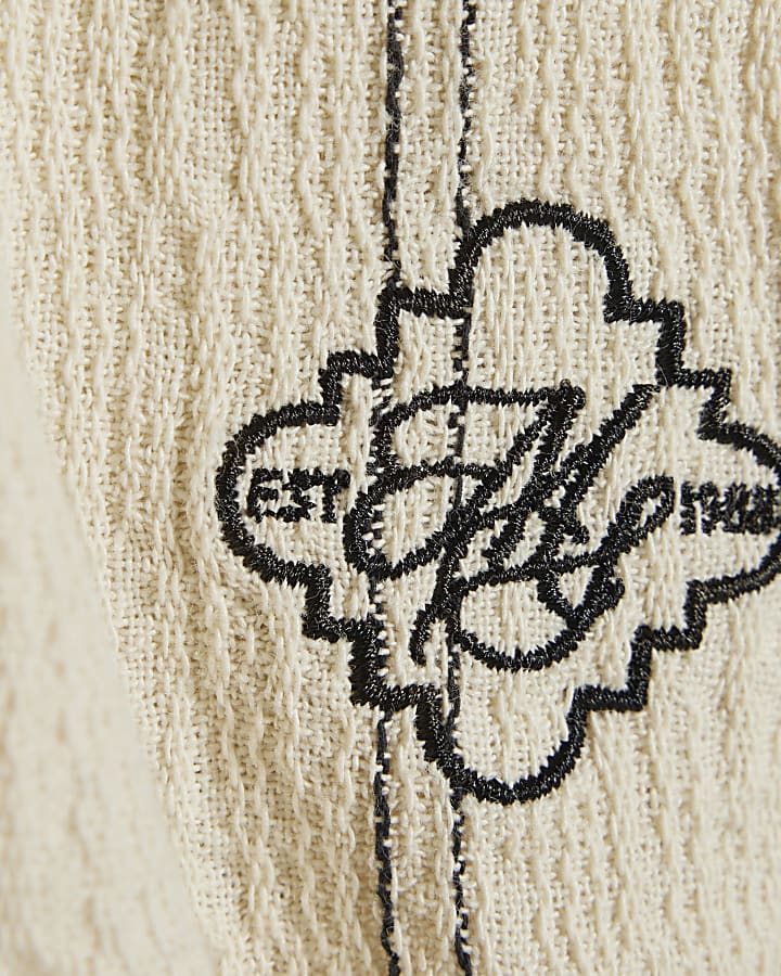 Cream Regular Fit Stripe Shorts