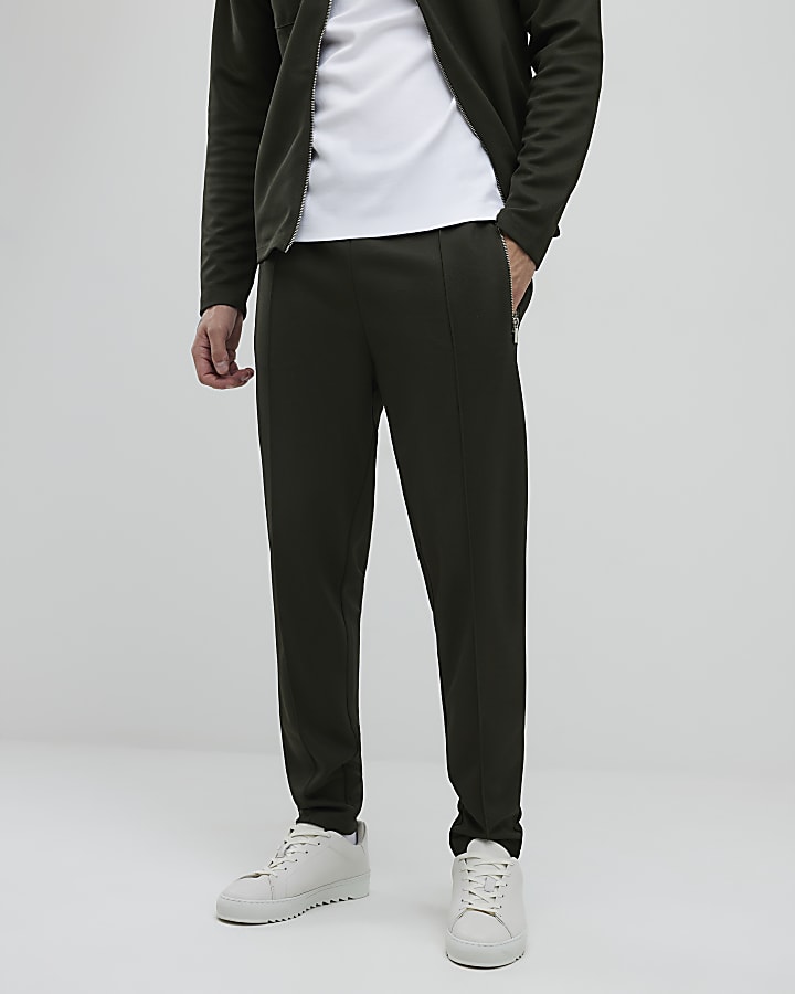 Khaki Slim Fit Pique Joggers