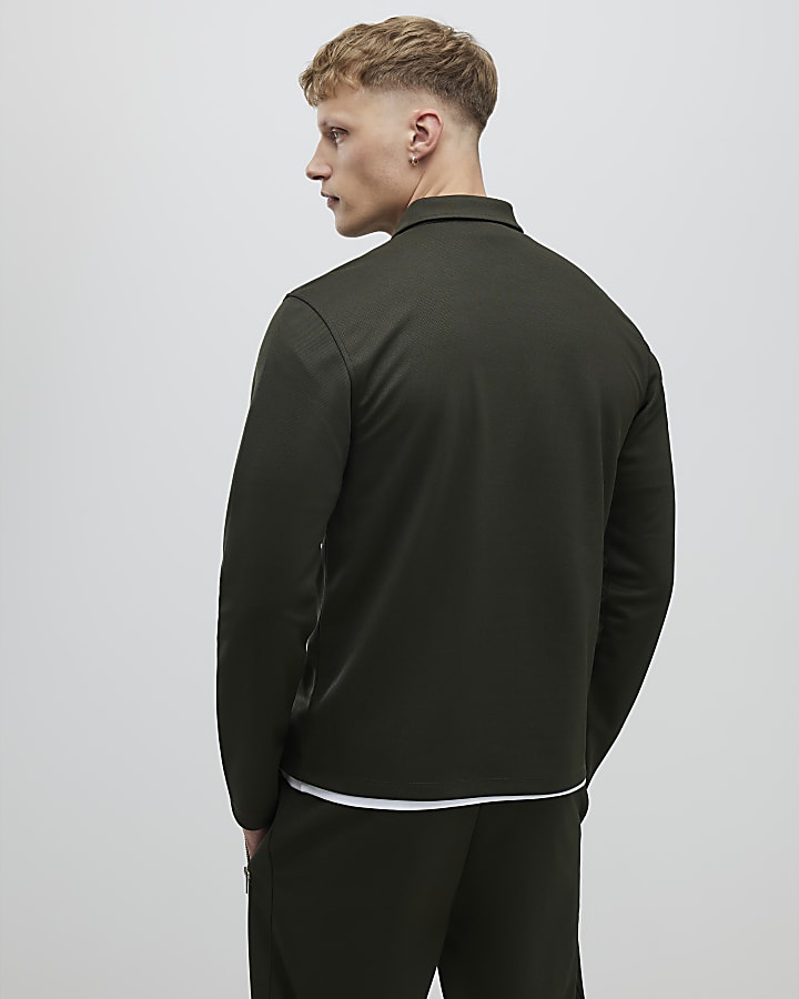 Khaki Slim Fit Double Pocket Jacket