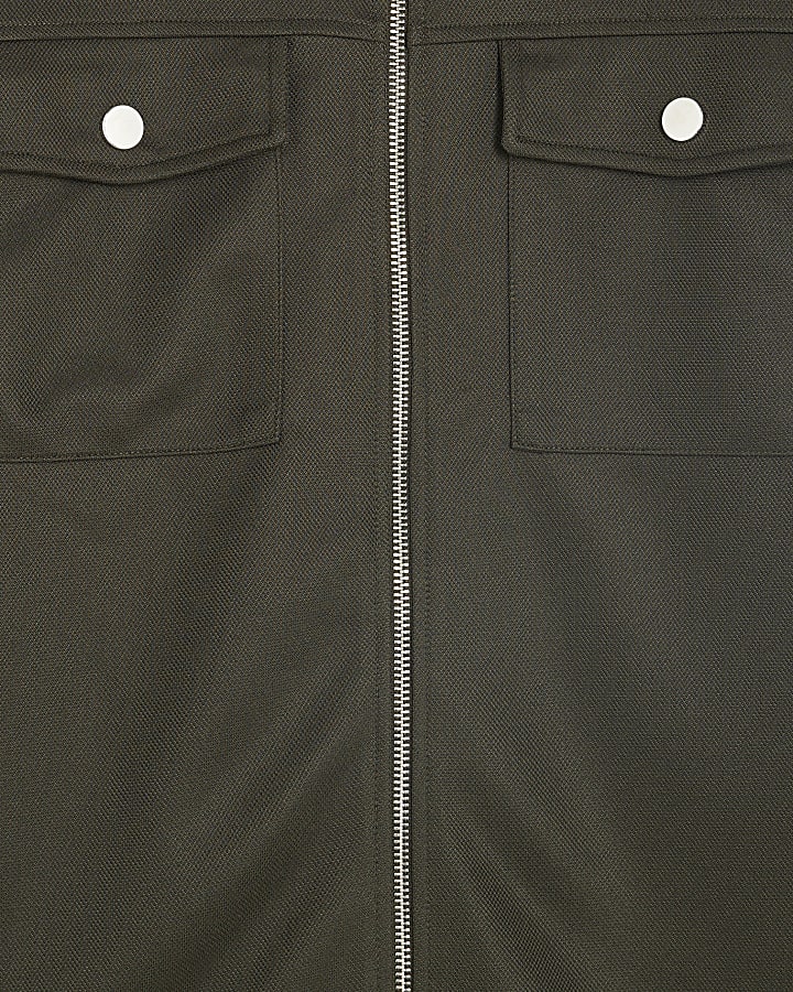 Khaki Slim Fit Double Pocket Jacket