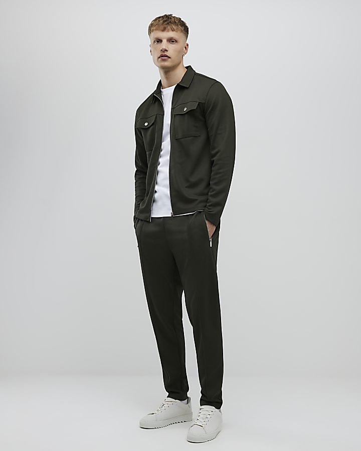 Khaki Slim Fit Double Pocket Jacket