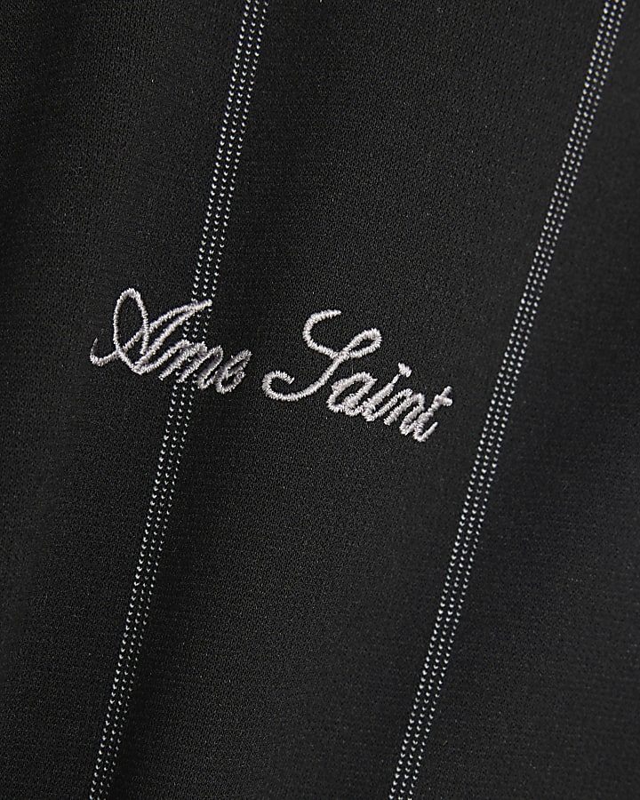 Black Regular Fit Pinstripe Shirt