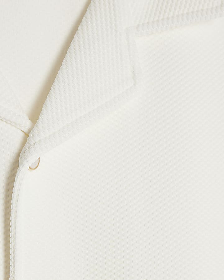 Cream Slim Fit Revere Shirt