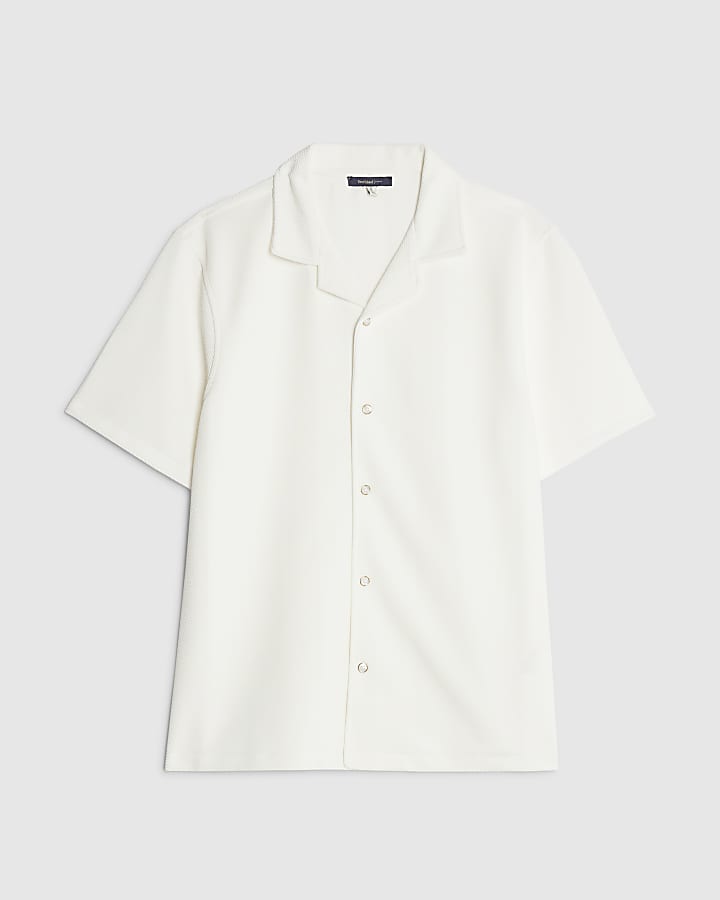 Cream Slim Fit Revere Shirt