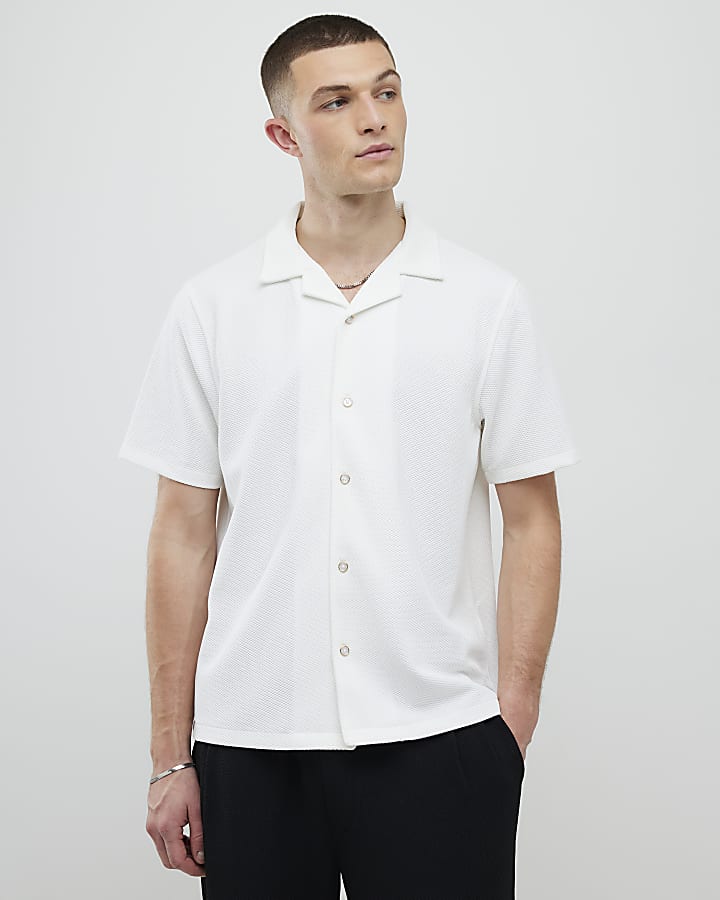 Cream Slim Fit Revere Shirt