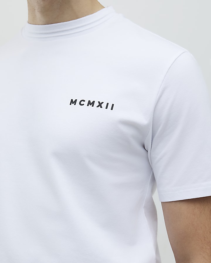 White Slim Fit MCMXII T-Shirt