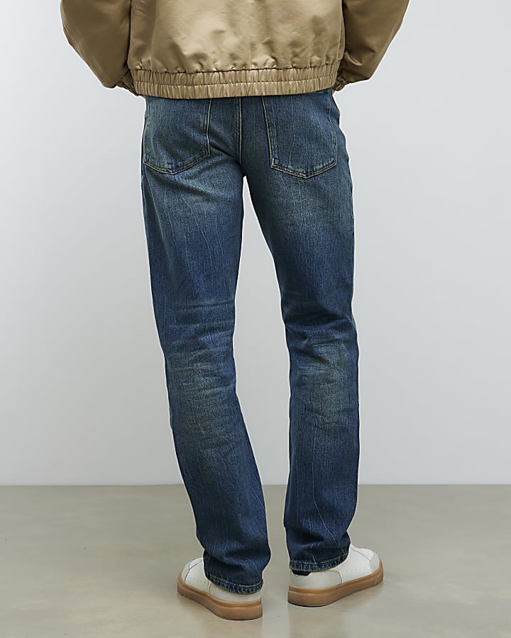 Blue Straight Leg Jeans