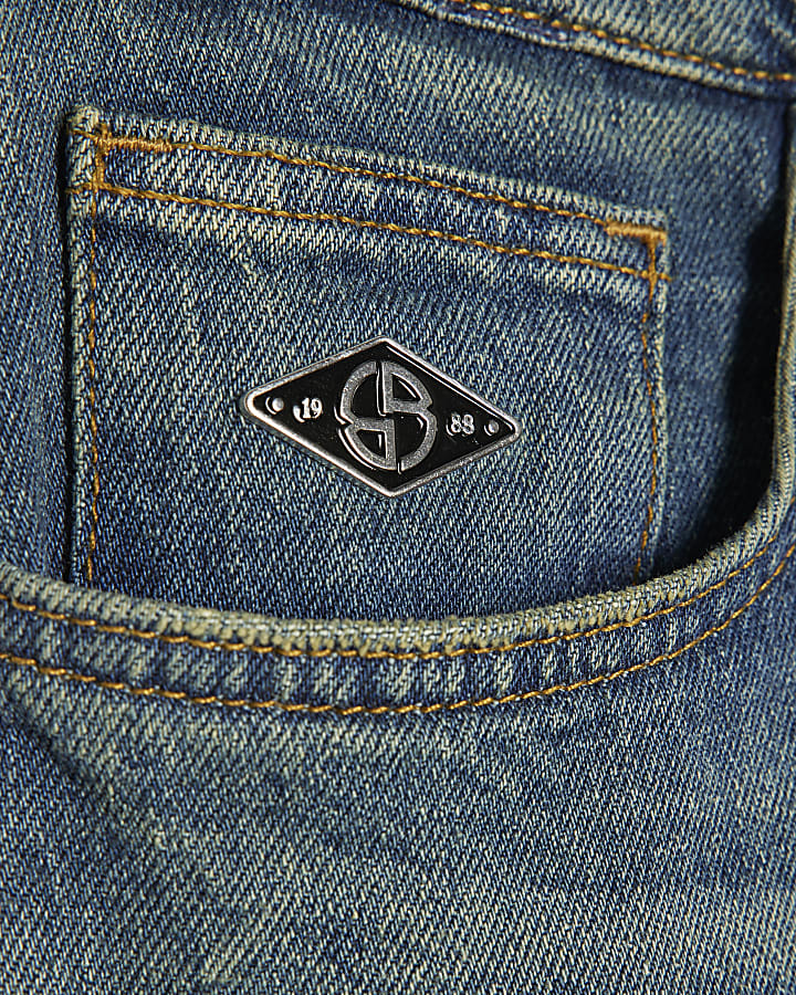 Blue Straight Leg Jeans