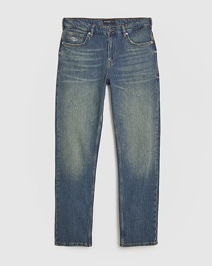 Blue Straight Leg Jeans
