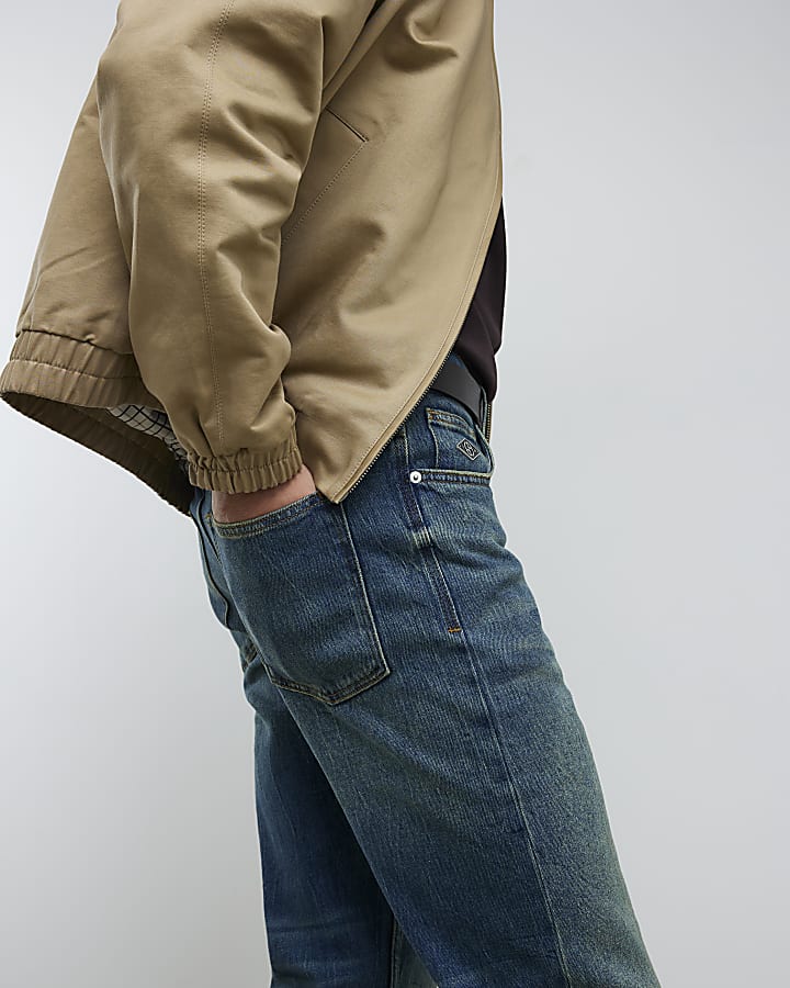 Blue Straight Leg Jeans