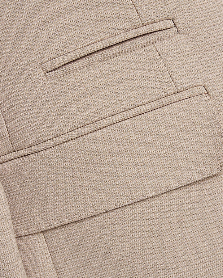 Pink Skinny Fit Micro Check Suit Jacket