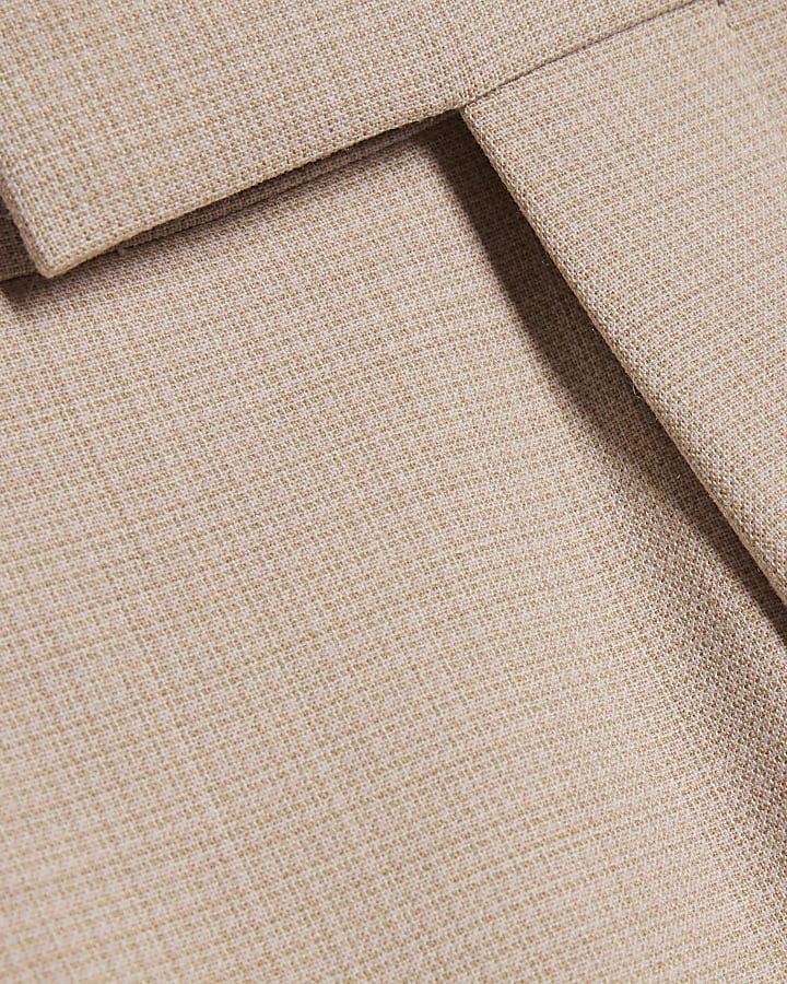 Pink Skinny Fit Micro Check Suit Trousers