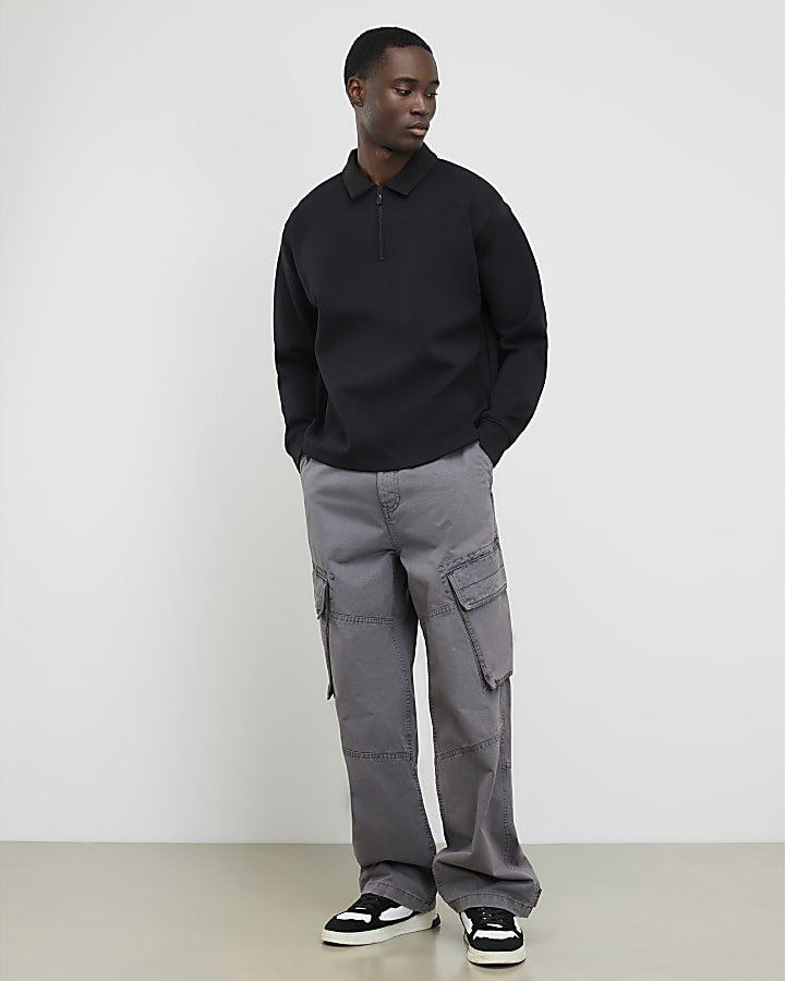 Grey Oversized Fit Luminis Polo Shirt