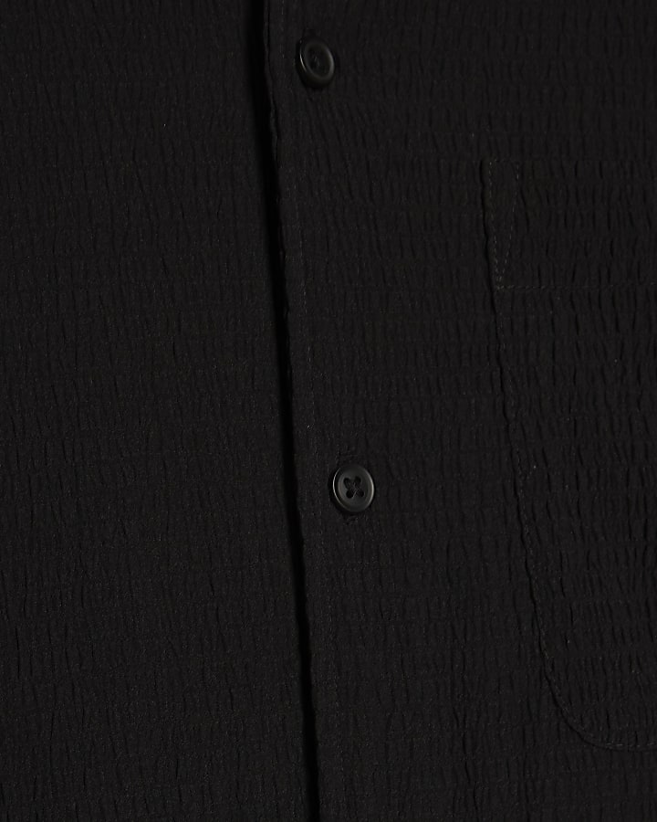 Black Regular Fit Textured Shirt
