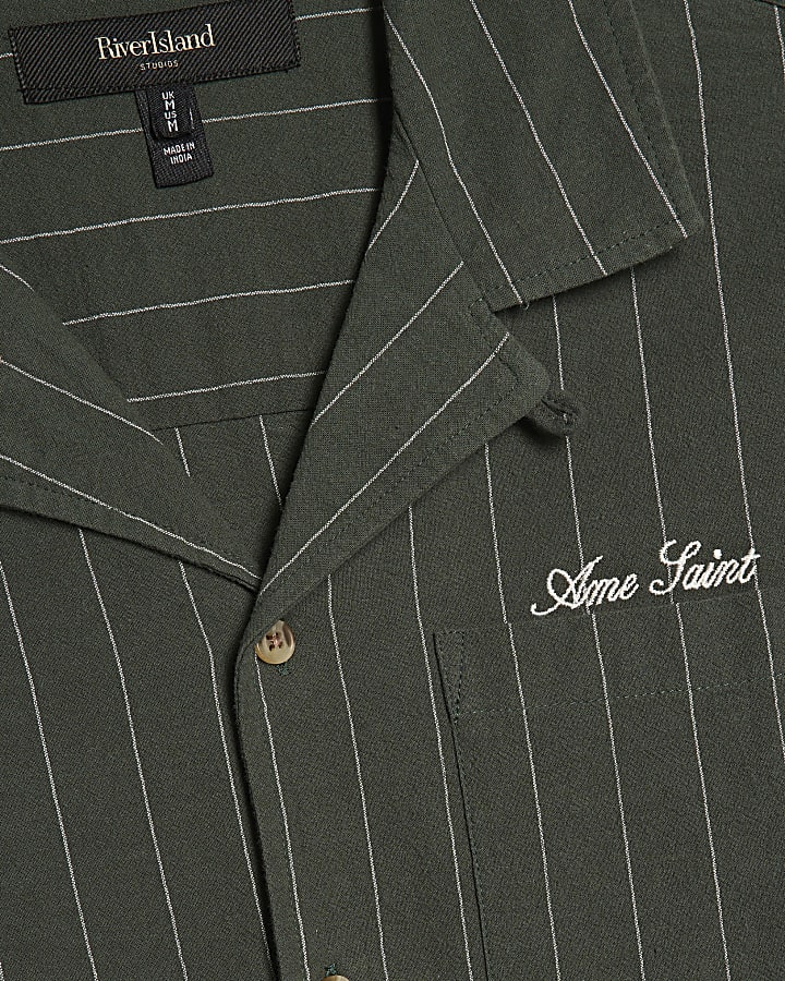 Green Regular Fit Textured Stripe Shirt