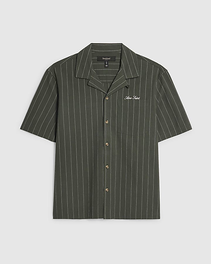 Green Regular Fit Textured Stripe Shirt