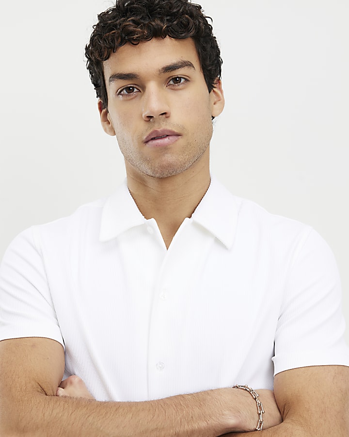 White Muscle Fit Shirt