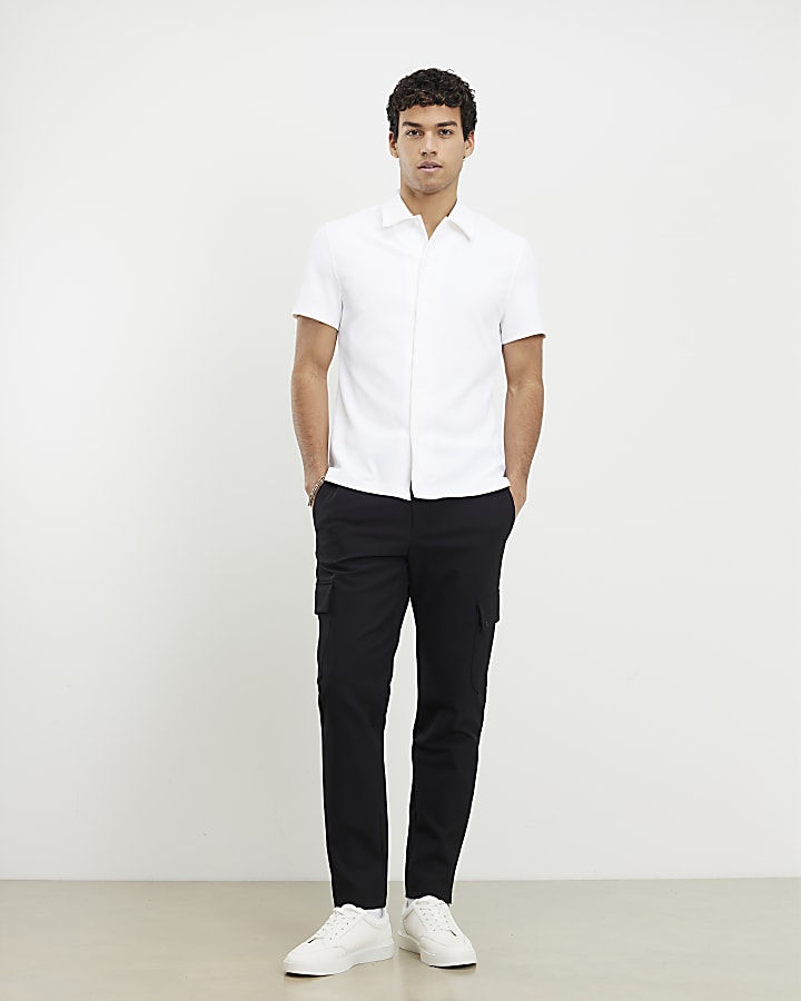 White Muscle Fit Shirt