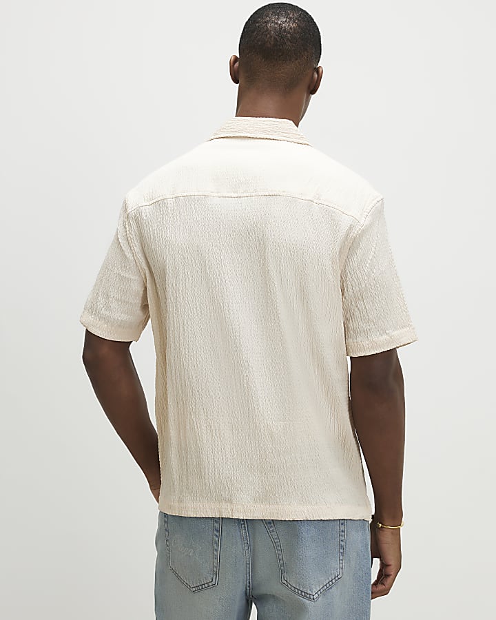 Pink Regular Fit Textured Shirt