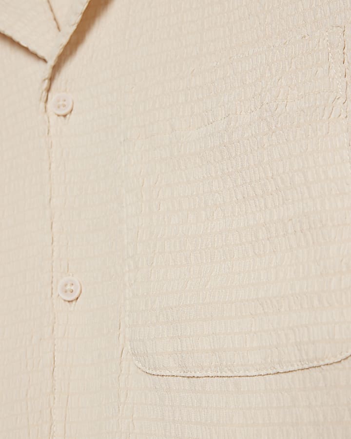 Pink Regular Fit Textured Shirt