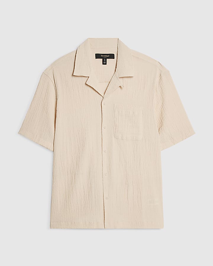 Pink Regular Fit Textured Shirt