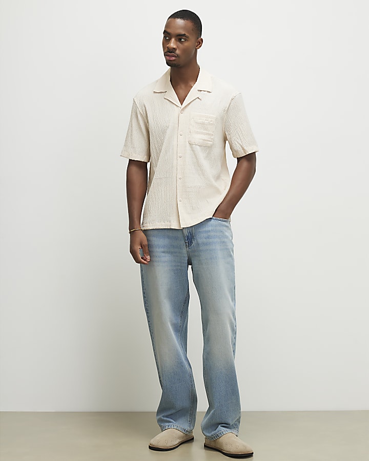 Pink Regular Fit Textured Shirt