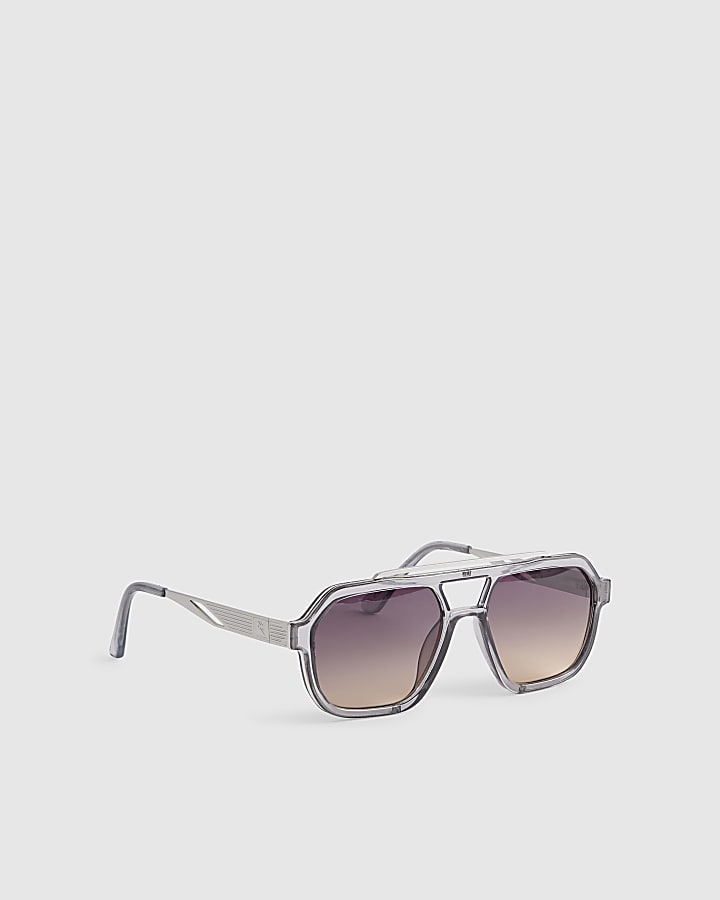 Grey Ombre Navigator Sunglasses