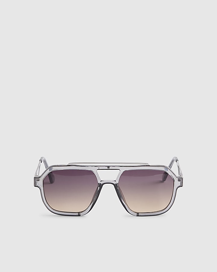 Grey Ombre Navigator Sunglasses