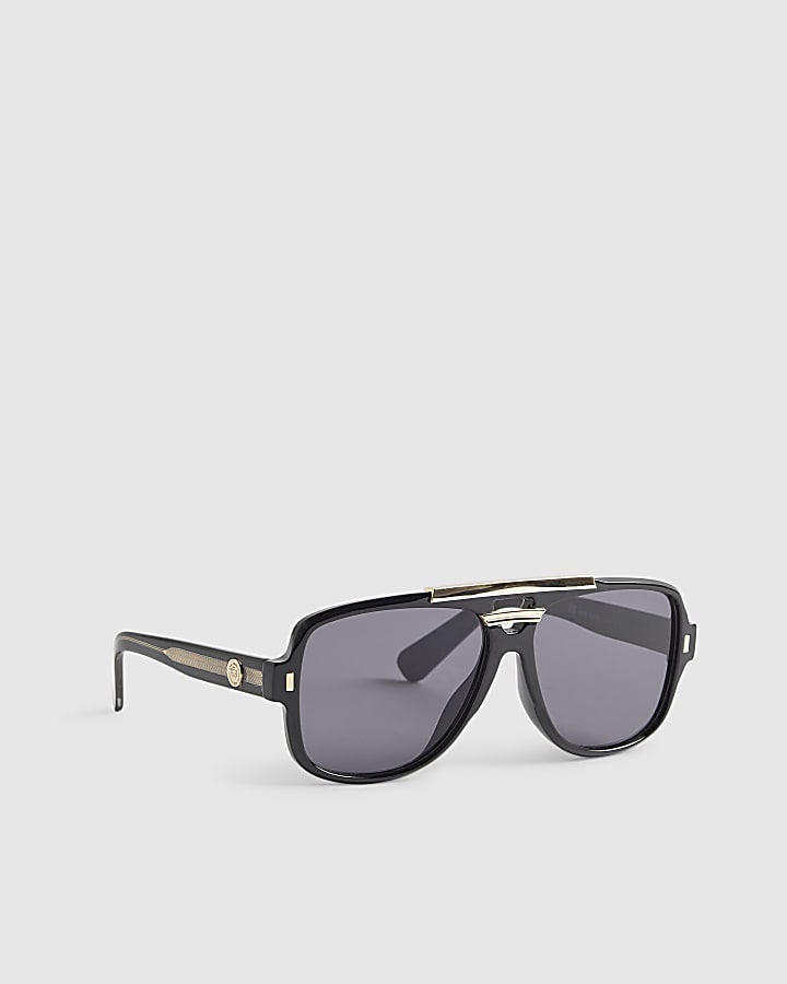 Black Gold Detail Aviator Sunglasses
