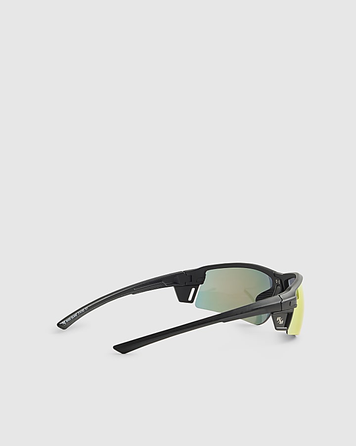 Black Wrap Visor Sunglasses