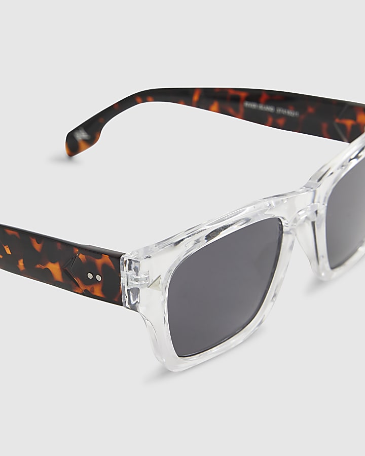 White Clear Frame Wayfarer Sunglasses