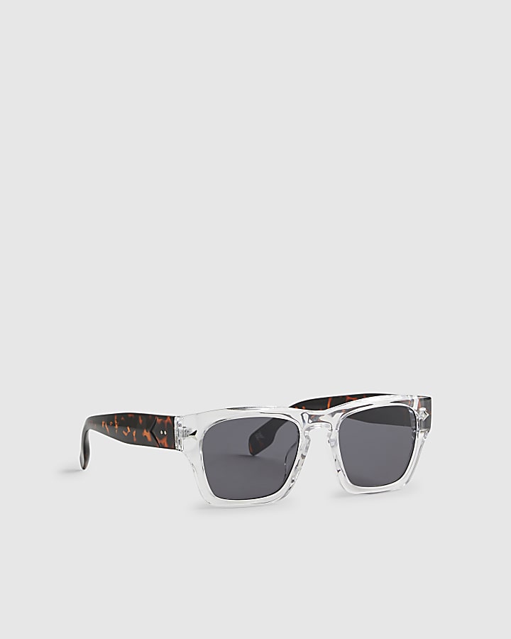 White Clear Frame Wayfarer Sunglasses