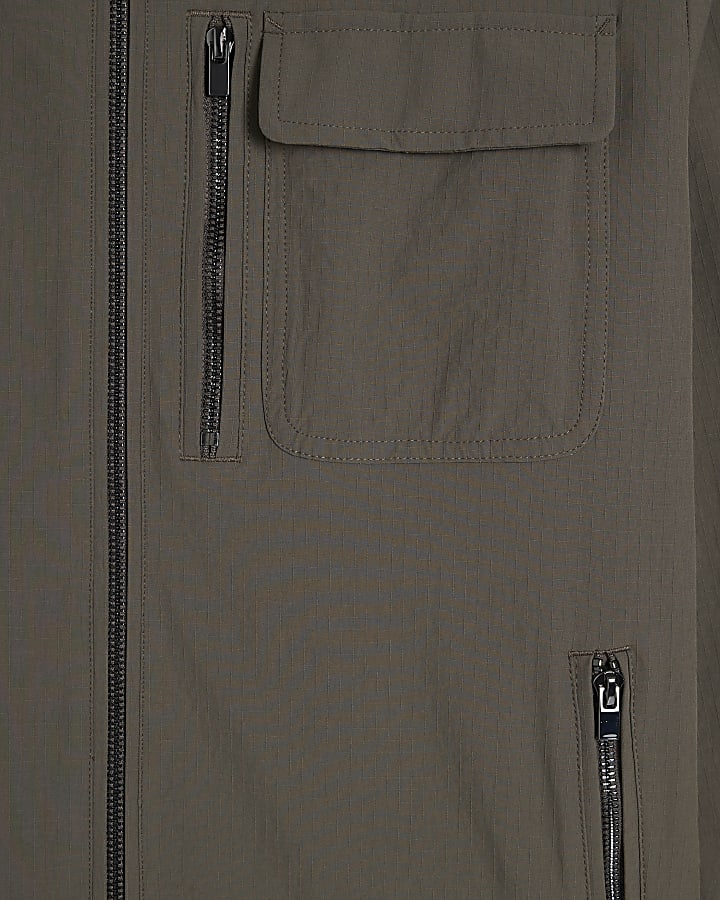 Brown Muscle Fit Shacket