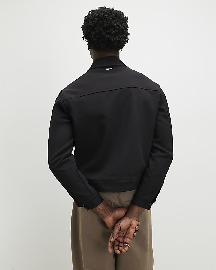 Black Textured Western Jacket