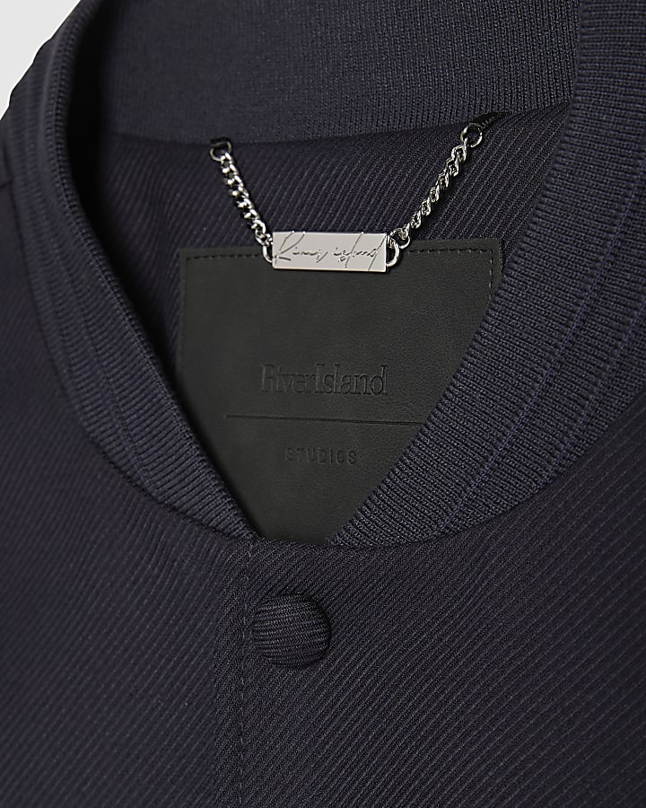 Navy Twill Bomber Jacket